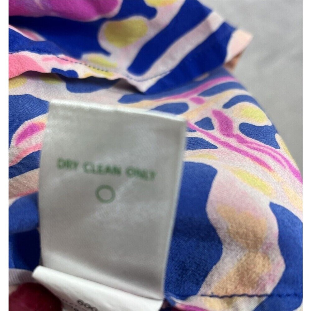 Lilly Pulitzer Silk Blouse Multicolor Oversized Size XXS -S (Read Measurements) - Picture 9 of 9